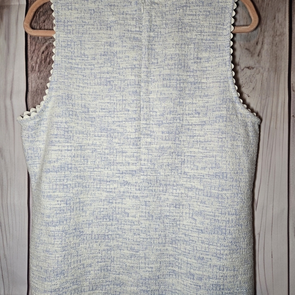 J.Crew Textured Cream And Periwinkle Sleeveless Tank Top Womens Large - Picture 4 of 6